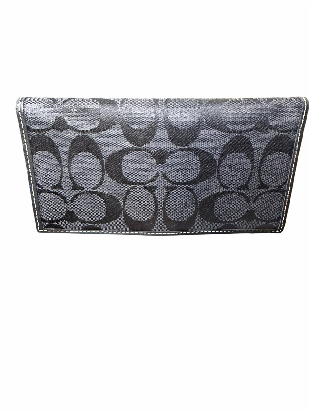Coach Signature C Black Canvas Checkbook Cover (A565) - Picture 2 of 8